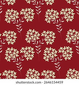 Vintage seamless floral pattern background, abstract leaf flower.