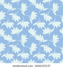 Vintage seamless floral pattern background, abstract leaf flower.