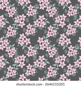 Vintage seamless floral pattern background, abstract leaf flower.