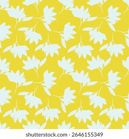 Vintage seamless floral pattern background, abstract leaf flower.