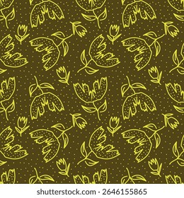 Fondo inconsútil del patrón floral de Antiguas, flor abstracta de la hoja.