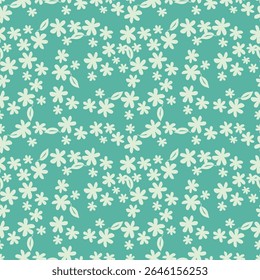 Vintage seamless floral pattern background, abstract leaf flower.