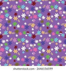 Vintage seamless floral pattern background, abstract leaf flower.