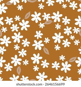 Vintage seamless floral pattern background, abstract leaf flower.