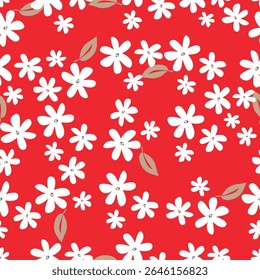 Vintage seamless floral pattern background, abstract leaf flower.