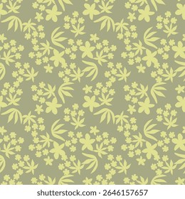 Vintage seamless floral pattern background, abstract leaf flower.