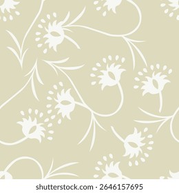 Vintage seamless floral pattern background, abstract leaf flower.