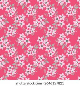 Vintage seamless floral pattern background, abstract leaf flower.