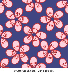 Vintage seamless floral pattern background, abstract leaf flower.