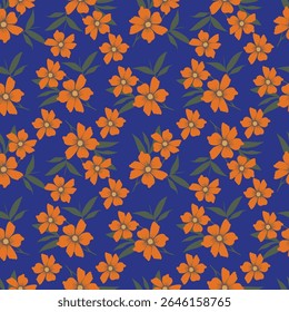 Vintage seamless floral pattern background, abstract leaf flower.