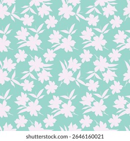 Vintage seamless floral pattern background, abstract leaf flower.