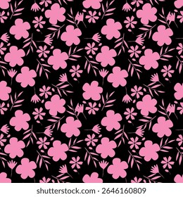 Vintage seamless floral pattern background, abstract leaf flower.