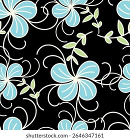 Vintage seamless floral pattern background, abstract leaf flower.