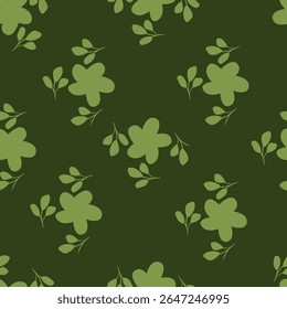 Vintage seamless floral pattern background, abstract leaf flower.