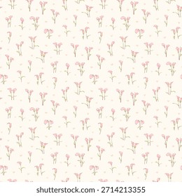 Padrão floral sem emenda vintage. Fundo floral com pequenas flores rosa minúsculas em um fundo claro. Estilo Ditsy. Flor padrão sem costura para moda, textura, tecido, papel de parede, impressões de moda. 