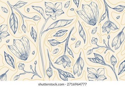 Antiguas Seamless Floral Pattern fondos