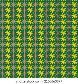 Patrón floral inmaculado. Fondo de flores pequeñas de estilo marrón. Pequeñas flores florecientes esparcidas sobre un fondo verde.