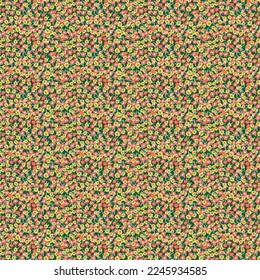Vintage nahtlose Blumenmuster. Ditsischer Hintergrund mit kleinen pastellfarbenen Blumen. Kleine blühende Blumen verstreut auf rosafarbenem Hintergrund. Stock-Vektorgrafik für den Druck auf Oberflächen-Mustern