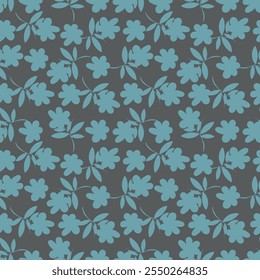 Vintage seamless floral pattern. Ditsy style background of small flowers. Small blooming flowers scattered over a ivory background. Stock vector for printing on surfaces and web design