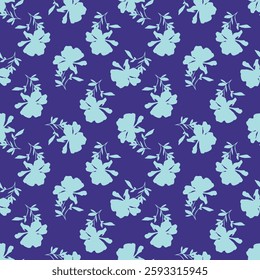 Vintage seamless floral pattern. Ditsy style background of small flowers. Small blooming flowers scattered over a white background. Stock vector for printing on surfaces and web design.