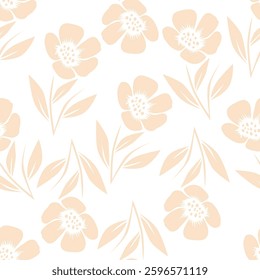 Vintage seamless floral pattern. Ditsy style background of small flowers. Ditsy floral over light yellow background. Small flower pattern for fashion, wrapping, printing on fabrics and surface