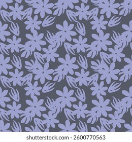 Vintage seamless floral pattern. Ditsy style background of small flowers. Ditsy floral over light yellow background. Small flower pattern for fashion, wrapping, printing on fabrics and surface
