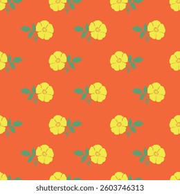Vintage seamless floral pattern. Ditsy style background of small flowers. Ditsy floral over light yellow background. Small flower pattern for fashion, wrapping, printing on fabrics and surface.