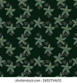 Vintage seamless floral pattern. Ditsy style background of small flowers. Ditsy floral over light yellow background. Small flower pattern for fashion, wrapping, printing on fabrics and surface.