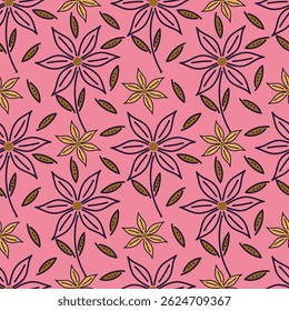 Patrón floral inconsútil de Antiguas. Fondo de estilo sucio de flores Pequeñas. Sucio floral sobre fondo amarillo claro. Pequeño patrón de flores para la moda, envoltura, impresión en telas y superficie