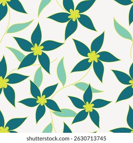 Vintage seamless floral pattern. Ditsy style background of small flowers. Ditsy floral over light yellow background. Small flower pattern for fashion, wrapping, printing on fabrics and surface