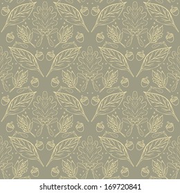 Vintage seamless floral pattern. Hand drawn vector illustration