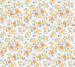 Vintage Seamless Floral Pattern. Liberty Style Background Of Small Pastel Colorful Flowers. Small Flowers Scattered Over A White Background. Stock Vector For Printing On Surfaces. Abstract Flowers.