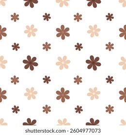 Vintage seamless floral pattern. Liberty style background of small mauve and lilac flowers. Small flowers scattered over a white background. Stock vector for printing on surfaces. Vector seamless patt