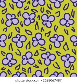 Vintage seamless floral pattern. Liberty style background of small mauve and lilac flowers. Small flowers scattered over a white background. Stock for printing on surfaces.