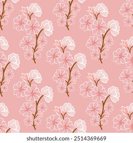 Vintage seamless floral pattern. nature floral abstract back ground.