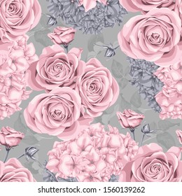 Vintage Nahtlose Blumenmuster auf Vektordesign für Mode, Stoff, Tapete und alle Drucke
