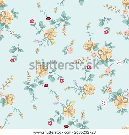 Vintage seamless floral pattern for wallpaper or fabric.