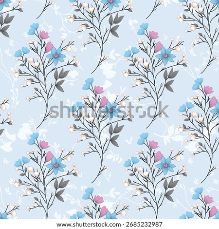 Vintage seamless floral pattern for wallpaper or fabric.