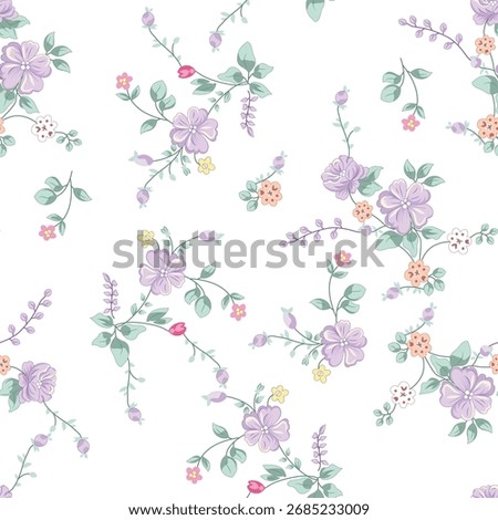 Vintage seamless floral pattern for wallpaper or fabric.