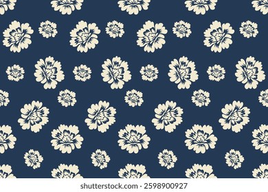 Vintage seamless floral pattern,Simple pretty flowers with leaves on beige background,Modern background for textiles,Tribal flower fabric pattern,fashion fabric,wallpaper.