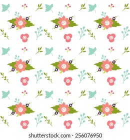 Vintage seamless floral vector background