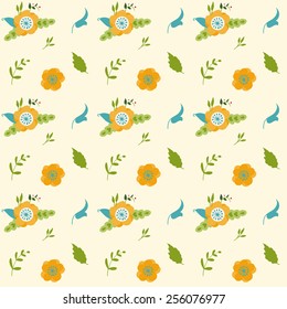 Vintage seamless floral vector background