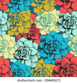 Vintage seamless flower pattern