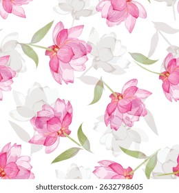 vintage seamless flower pattern shadow background