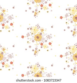 Vintage seamless flowers. Delicate floral pattern for fashion prints. Cute design for background textile, wallpapers, wrapping, paper.