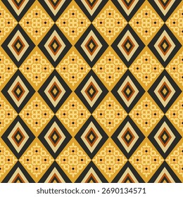 Un patrón geométrico vintage sin fisuras de azulejo marrón, un diseño de Arte vectorial para textiles, Fondo de pantalla y decoración