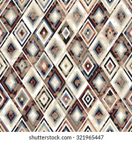 Vintage seamless geometric pattern with grunge effect