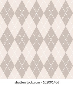 Vintage seamless geometric pattern with traditional ornament and grunge texture. Vector EPS-8.