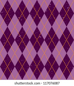 Vintage seamless geometric pattern with traditional ornament and grunge texture. Vector EPS-8.