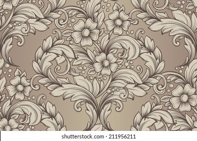 Vintage seamless hand drawn pattern